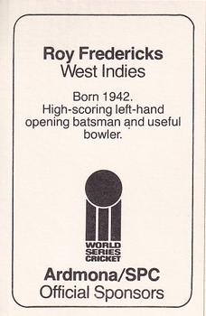 1978-79 Ardmona World Series Cricket #NNO Roy Fredericks Back