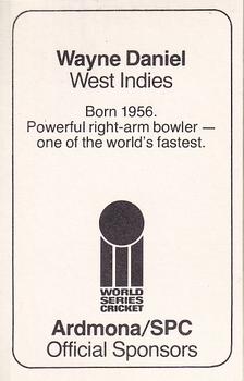 1978-79 Ardmona World Series Cricket #NNO Wayne Daniel Back