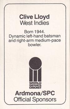 1978-79 Ardmona World Series Cricket #NNO Clive Lloyd Back