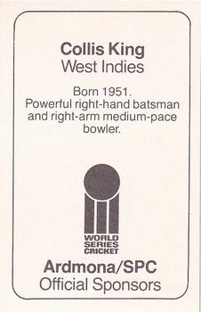 1978-79 Ardmona World Series Cricket #NNO Collis King Back