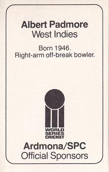 1978-79 Ardmona World Series Cricket #NNO Albert Padmore Back