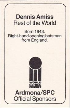 1978-79 Ardmona World Series Cricket #NNO Dennis Amiss Back