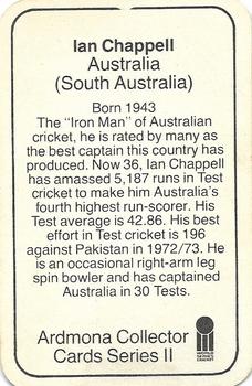 1979-80 Ardmona International Cricket #NNO Ian Chappell Back