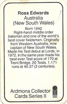 1979-80 Ardmona International Cricket #NNO Ross Edwards Back