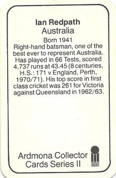 1979-80 Ardmona International Cricket #NNO Ian Redpath Back