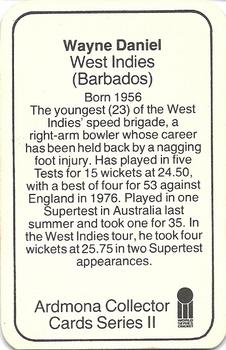 1979-80 Ardmona International Cricket #NNO Wayne Daniel Back