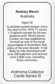 1980-81 Ardmona International Cricket #NNO Rodney Marsh Back