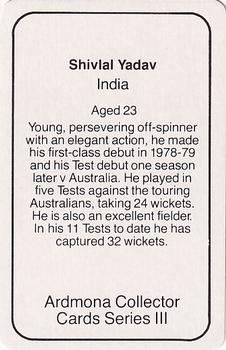 1980-81 Ardmona International Cricket #NNO Shivlal Yadav Back
