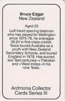 1980-81 Ardmona International Cricket #NNO Bruce Edgar Back