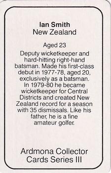 1980-81 Ardmona International Cricket #NNO Ian Smith Back