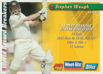 2001-02 Topps ACB Gold Weet-Bix Cricketers #1 / 10 Sir Donald Bradman / Stephen Waugh Back