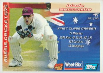 2001-02 Topps ACB Gold Weet-Bix Cricketers #2 / 55 Jack Blackham / Wade Seccombe Back