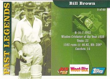 2001-02 Topps ACB Gold Weet-Bix Cricketers #5 / 8 Bill Brown / Greg Blewett Front