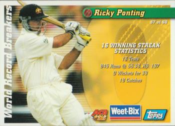 2001-02 Topps ACB Gold Weet-Bix Cricketers #11 / 57 Neil Harvey / Ricky Ponting Back