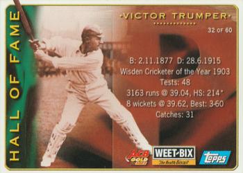 2001-02 Topps ACB Gold Weet-Bix Cricketers #32 / 48 Victor Trumper / Martin Love Front