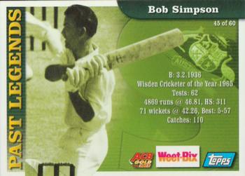 2001-02 Topps ACB Gold Weet-Bix Cricketers #45 / 58 Bob Simpson / Michael Slater Front