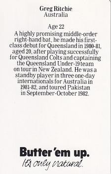 1982-83 Australian Dairy #NNO Greg Ritchie Back