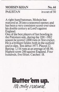 1983-84 Australian Dairy Butter'Em Up #44 Mohsin Khan Back