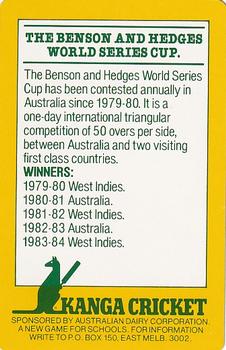 1985 Australian Dairy Kanga #NNO Benson & Hedges World Series Cup Back