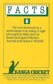 1985 Australian Dairy Kanga #FACTS-8 Graeme Wood Back