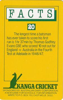 1985 Australian Dairy Kanga #FACTS-20 Ian Botham Back