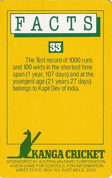 1985 Australian Dairy Kanga #FACTS-33 Clive Lloyd Back