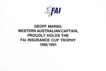 1991-92 FAI Collectors Edition #NNO Geoff Marsh Back