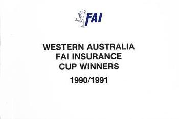 1991-92 FAI Collectors Edition #NNO WA Team Photo Back