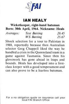 1991-92 FAI Collectors Edition #NNO Ian Healy Back