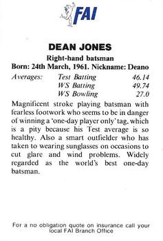 1991-92 FAI Collectors Edition #NNO Dean Jones Back