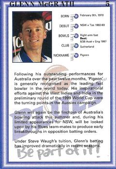 1999-00 New South Wales Blues Cricket #5 Glenn McGrath Back