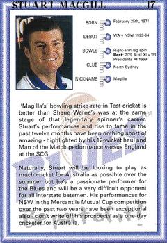 1999-00 New South Wales Blues Cricket #17 Stuart MacGill Back