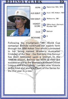 1999-00 New South Wales Blues Cricket #19 Belinda Clark Back