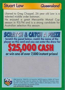 1995 Buttercup Sensational Summer of Cricket #NNO Stuart Law Back