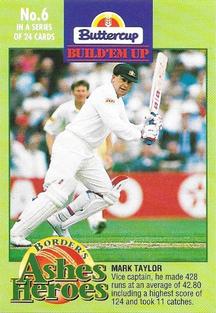 1993-94 Buttercup Border's Ashes Heroes #6 Mark Taylor Front