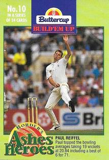 1993-94 Buttercup Border's Ashes Heroes #10 Paul Reiffel Front