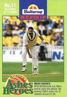 1993-94 Buttercup Border's Ashes Heroes #11 Merv Hughes Front