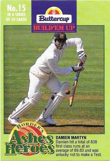 1993-94 Buttercup Border's Ashes Heroes #15 Damien Martyn Front