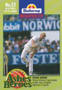 1993-94 Buttercup Border's Ashes Heroes #22 Shane Warne Front
