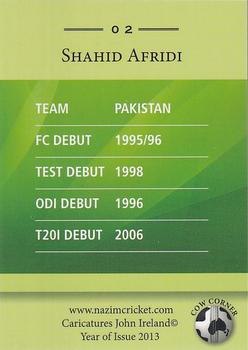 2013 Cow Corner Cricket Character Cards #02 Shahid Afridi Back