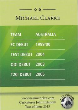 2013 Cow Corner Cricket Character Cards #09 Michael Clarke Back