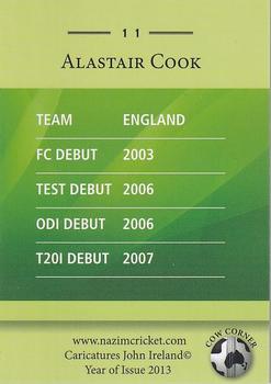 2013 Cow Corner Cricket Character Cards #11 Alastair Cook Back