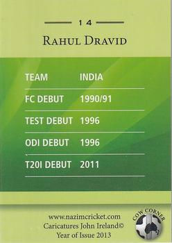 2013 Cow Corner Cricket Character Cards #14 Rahul Dravid Back