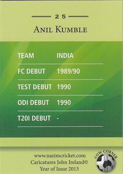 2013 Cow Corner Cricket Character Cards #25 Anil Kumble Back