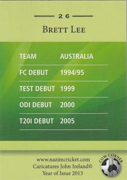2013 Cow Corner Cricket Character Cards #26 Brett Lee Back