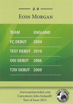 2013 Cow Corner Cricket Character Cards #29 Eoin Morgan Back