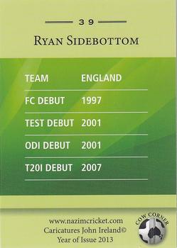 2013 Cow Corner Cricket Character Cards #39 Ryan Sidebottom Back
