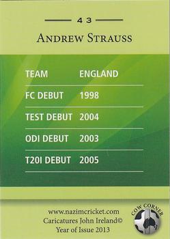 2013 Cow Corner Cricket Character Cards #43 Andrew Strauss Back