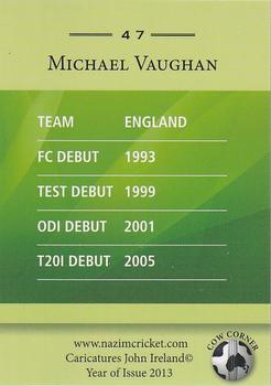 2013 Cow Corner Cricket Character Cards #47 Michael Vaughan Back