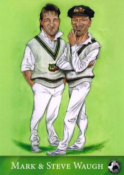 2013 Cow Corner Cricket Character Cards #NNO Mark Waugh / Steve Waugh / Charlotte Edwards Front